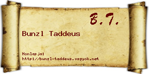 Bunzl Taddeus névjegykártya